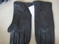 Черни дамски кожени ръкавици с подплата от естествена кожа, нови, снимка 1 - Ръкавици - 31594407