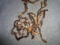 РАЗКОШНА ФЛОРАЛНА КРИСТАЛНА с ПОЗЛАТА АЖУРНА АРТ ОГЪРЛИЦА КОЛИЕ 30142, снимка 5