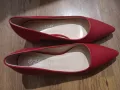 Червени обувки на нисък ток за по-тесен крак, снимка 2