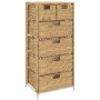 vidaXL Скрин с 6 чекмеджета-кошници, 47x37x100 см, воден хиацинт(SKU:245493), снимка 1