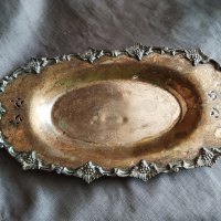 посребрена месингова чиния,плато арт деко , снимка 1 - Антикварни и старинни предмети - 29575999