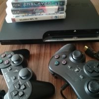 PS3 slim 320GB + 2 контролера + 5 игри , снимка 2 - PlayStation конзоли - 44354036