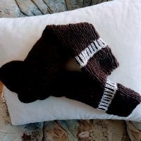 ръчно плетени мъжки чорапи от вълна, размер 44, снимка 2 - Мъжки чорапи - 40056456