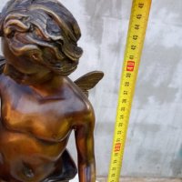 Бронзова статуетка "Зефир и Флора" - 19 век, 12 кг. Жак Бусо френски скулптор , снимка 5 - Антикварни и старинни предмети - 30809288