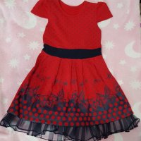 Червена рокличка със сини пеперуди, снимка 6 - Детски рокли и поли - 42774447