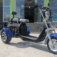 Електрическа триколка CITY-COCO HARLEY 3000W/60V/20AH - Синя, снимка 2 - Мотоциклети и мототехника - 39301086