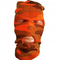 Балаклава зимна шапка очи - уста - Оранжев камуфлаж, снимка 3 - Спортна екипировка - 39752682