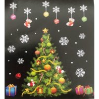 4244 Коледен стикер за прозорец Пингвини Елхичка, 60x45cm, снимка 8 - Декорация за дома - 42821528