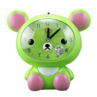 Детски настолен часовник със светлина и функция за будилник с батерии Мече, 15 х 16 см, снимка 1 - Детски - 44741333