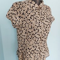 Еластична брандова риза във флорален принт "sandwich_" ® / голям размер , снимка 1 - Ризи - 29432216