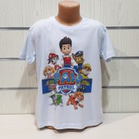 Нова детска тениска с дигитален печат PAW Patrol (Пес патрул) в бял цвят, снимка 5 - Детски тениски и потници - 36598934