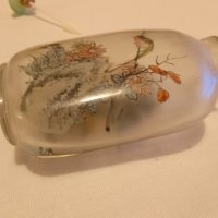    китайска бутилка за емфие е направена от стъкло, вътрешната повърхност е изрисувана с графики на , снимка 2 - Антикварни и старинни предмети - 42794527