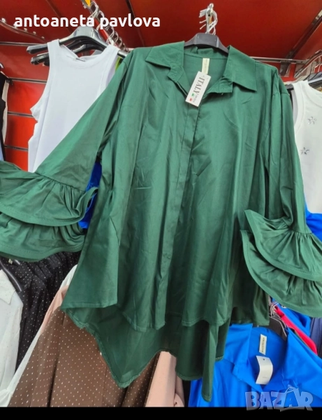 Макси риза в маслено зелено, снимка 1