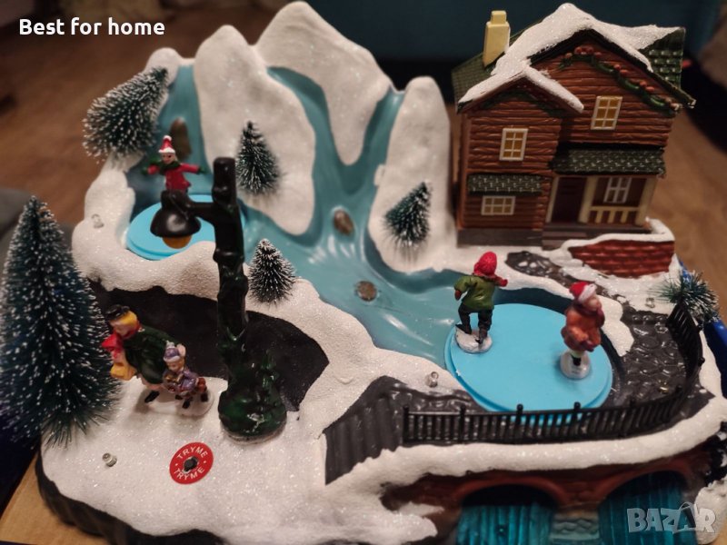 Уникална коледна къща и езерце за кънки с LED светлина и музика.Christmas Village, снимка 1