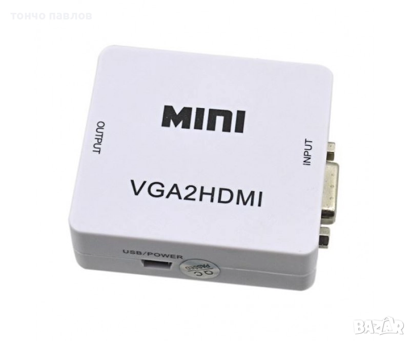 Конвертор VGA  вход и 3.5mm Stereo jack към HDMI изход, снимка 1