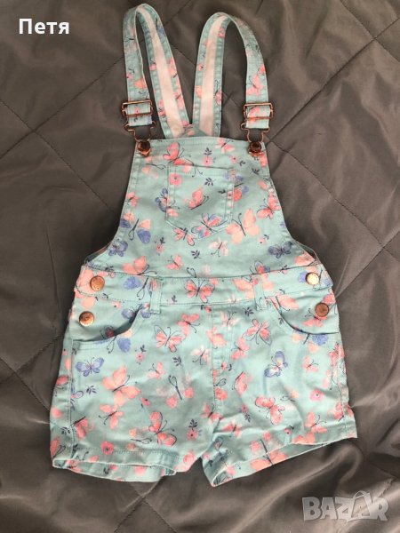 Дънков гащеризон на пеперуди за момиче, снимка 1