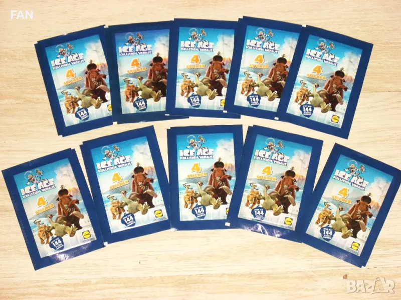 Оригинални пакети със стикери от филма Ледена епоха 5: Големият сблъсък с 4 броя, снимка 1