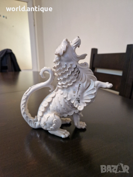 Много стара антикварна японска керамична фигура статуетка куче лъв Фу , снимка 1