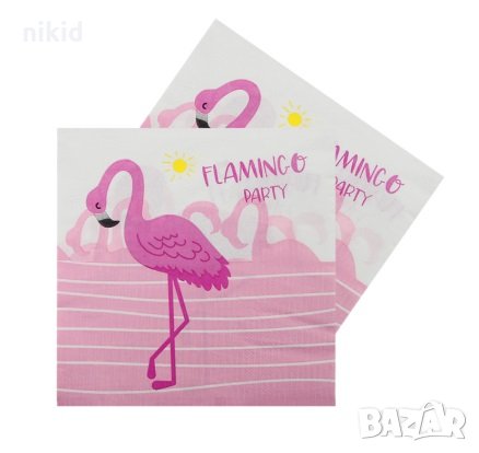 Фламинго Flamingo Party  розови 8 парти салфетки рожден ден, снимка 1