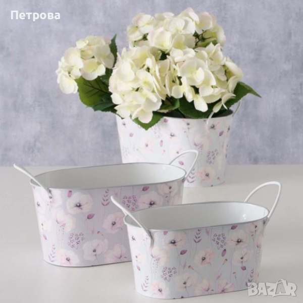 Метална кашпа-три размера/метална саксия/саксия/кашпа, снимка 1