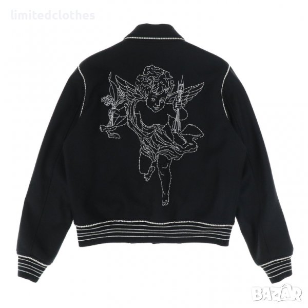 AMIRI Black Cherub Crystal Angel Wool Bomber Мъжко Яке size L, снимка 1