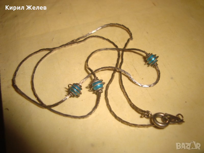 ПОСРЕБРЕНО БЕЛ ЕПОК СТИЛ НЕЖНО КОЛИЕ ГЕРДАНЧЕ 3121, снимка 1