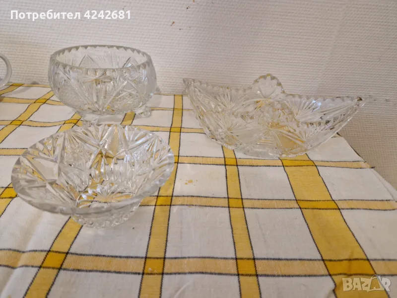 Кристални съдове за бонбони, ядки, сладки, снимка 1