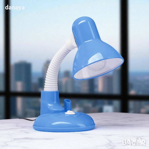 4656 Настолна нощна лампа за контакт с огъващо рамо, с фасунга E27, снимка 1