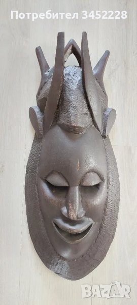 дърворезба Африка маска голяма масив за ценители , снимка 1