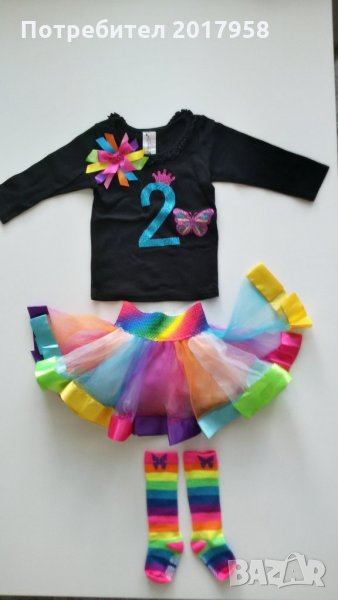 Комплект пола, блуза и чорапки за 2 годишно момиченце, снимка 1