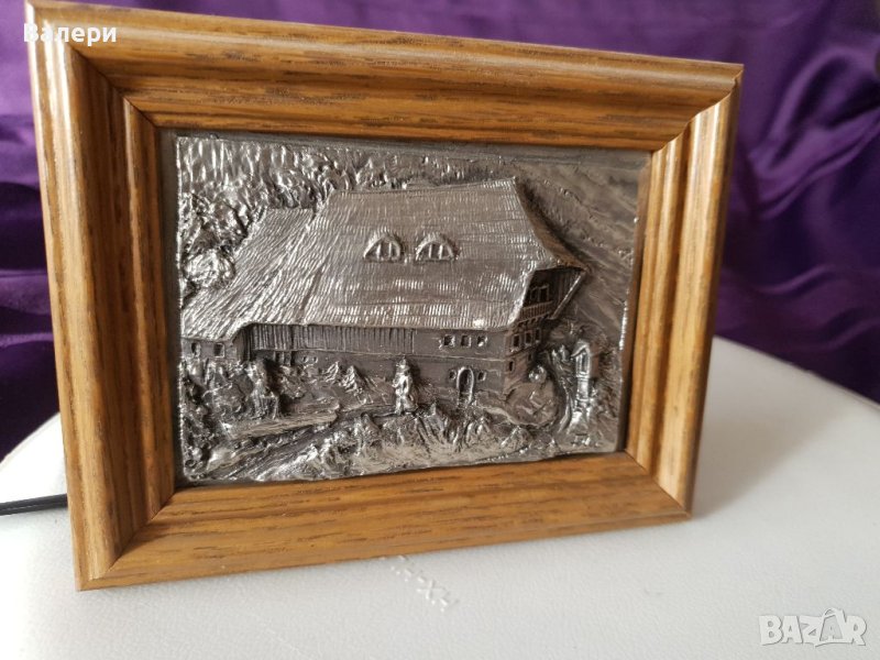 Релефна Оловна Картина Ръчна Изработка Антика , снимка 1