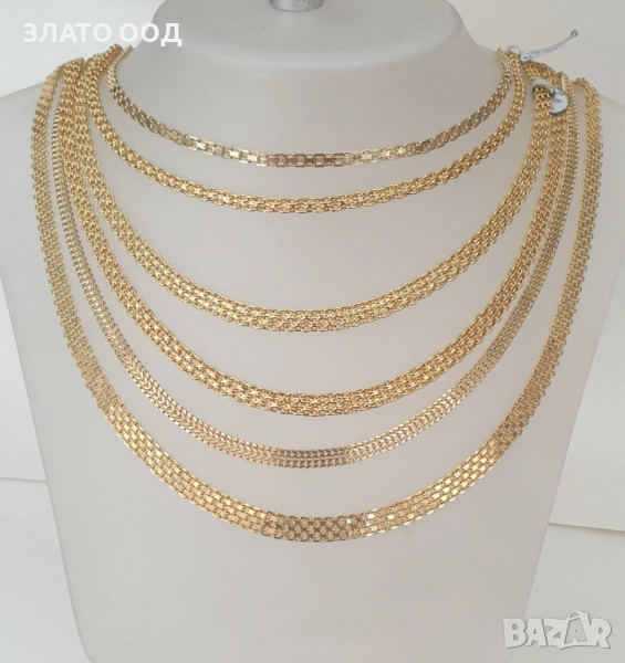 Златни колиета  модел змия, лента, бисмарк, снимка 1