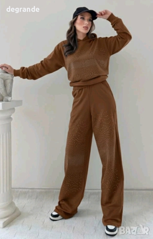 Дамски комплект с камъчета в ЗЕЛЕНО СИНЬО КАФЯВО БЕЖОВО ЧЕРНО, снимка 1