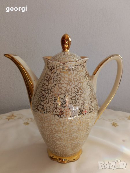 Ретро немски порцеланов чайник с позлата    19/3, снимка 1