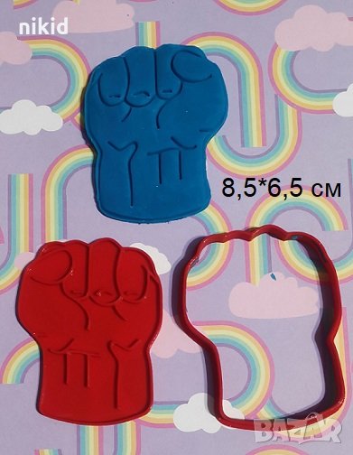 Юмрук Хълк пластмасов резец форма за сладки тесто фондан бисквитки украса торта декор, снимка 1