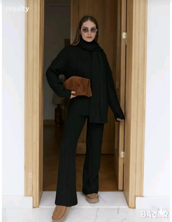 Дамски Комплект Плетиво Два Цвята , снимка 1