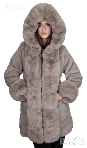 Зимна двулицева дамска Парка 4069 бежов / бежов, снимка 1