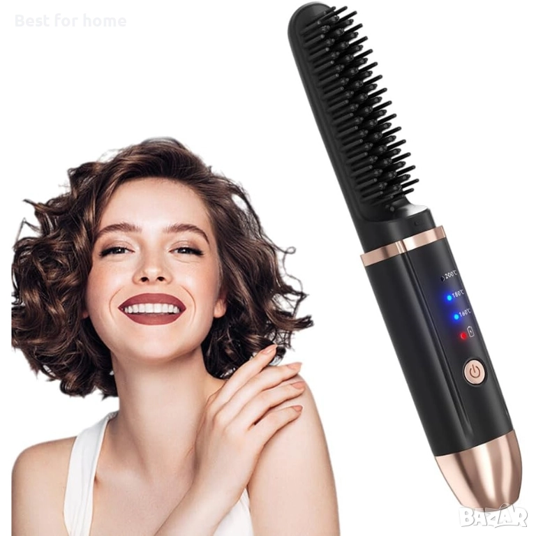 Електрическа четка за изправяне на коса, MOSMAOO,USB зареждане тип C , снимка 1