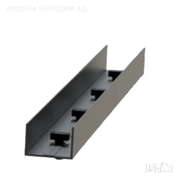 AR2 Конектор за профил 40mm х 40mm Черен + 4 T болта L=480mm за монтаж на соларни системи, снимка 1