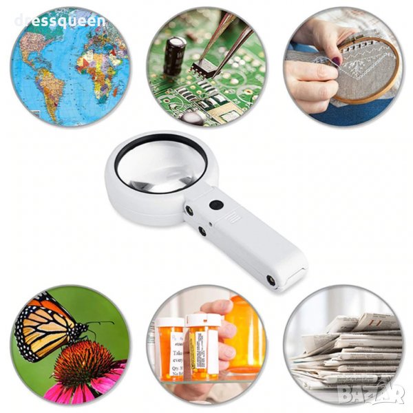 2786 Настолна лупа с LED осветление и увеличение 5х и 11х, снимка 1