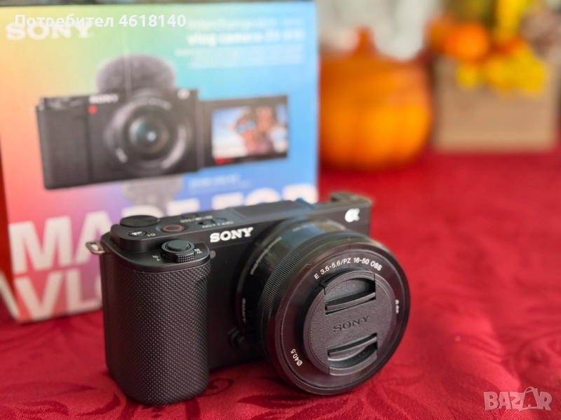 Sony ZV-E10 + китов обектив / В ГАРАНЦИЯ, снимка 1