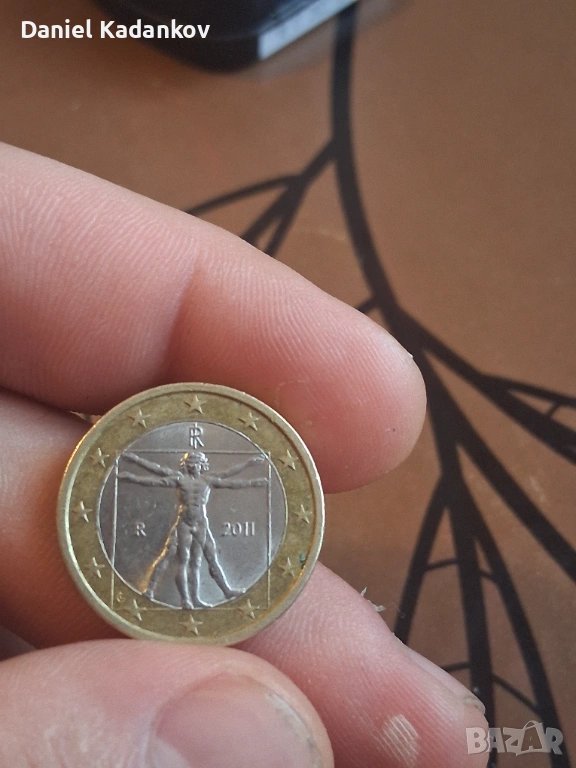 Рядка 1 евро монета Италия 2011 г., снимка 1