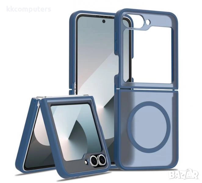 Калъф силикон мат MagSafe / Син / за Samsung Z Flip 6 / Z Flip 7 Fe Баркод : 3133002, снимка 1