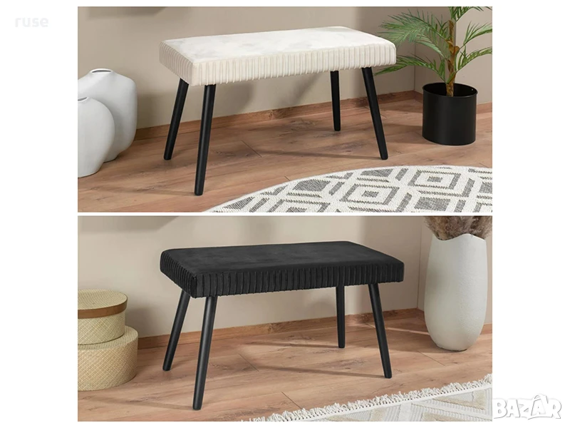 НОВИ! Тапицирана пейка до 110кг спалня, хол, антре, Голяма кадифена, снимка 1