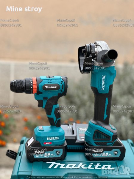 2в1 БЕЗЧЕТКОВ Акумулаторен Ъглошлайф и Винтоверт Makita 36v 8Ah МАКИТА, снимка 1
