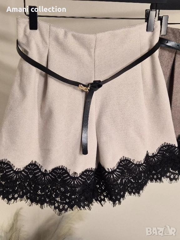 Къси панталонки с вълна и дантела, снимка 1