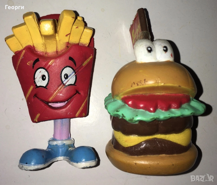 Burghy - гумени фигурки картофки и бургер от Италия., снимка 1