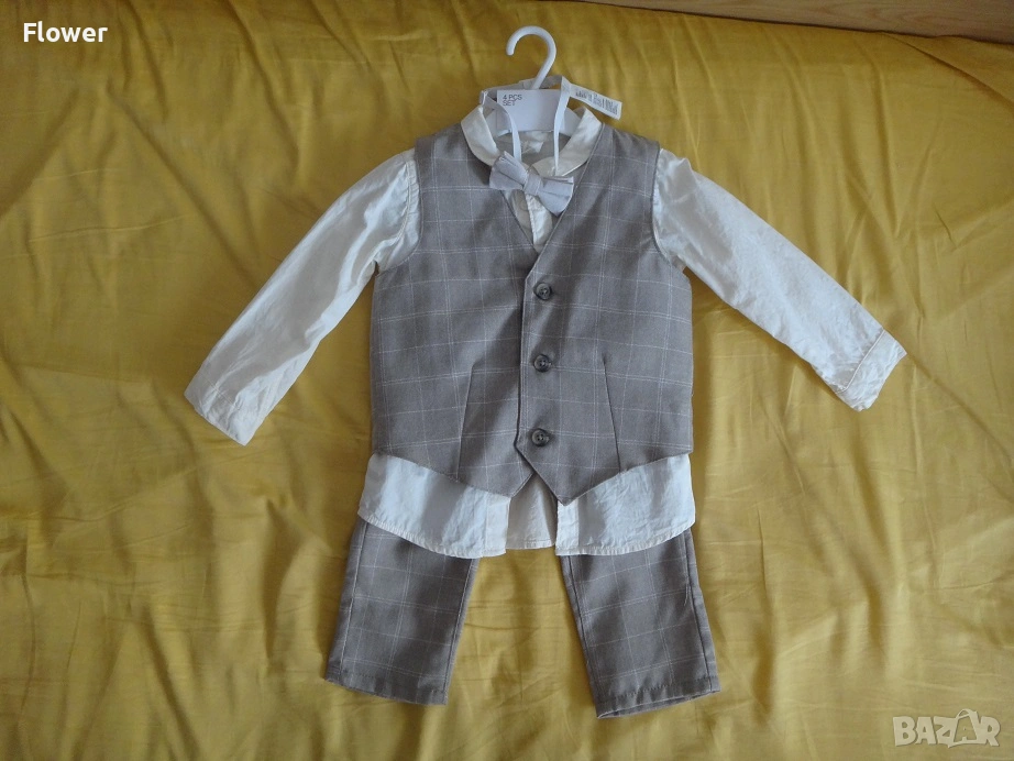 H&M Официален кариран комплект от 4 части, размер 92, за 2 годишно, снимка 1