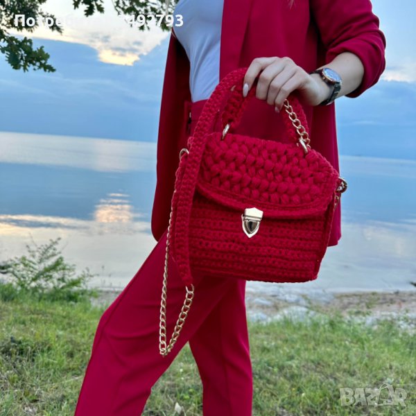 Плетена дамска чанта, снимка 1