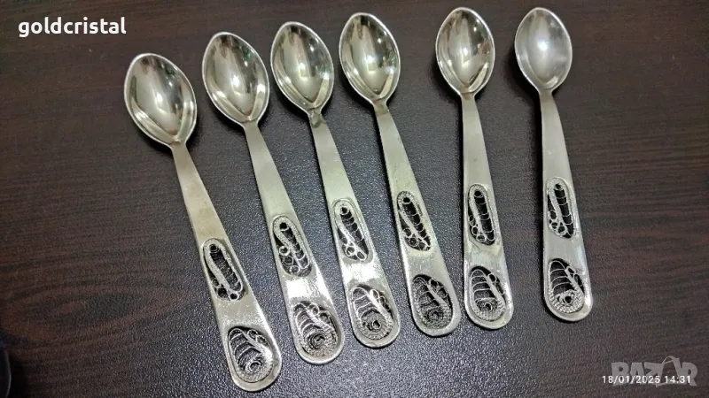стари руски лъжички филигран , снимка 1